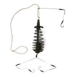 Рыбацкая кормушка, оснащеная, Carp Profi, Конус, крашеная, 3 крючка, вес 40г